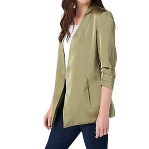NWT Bishop + Young Olive Satin Iconic Cardigan S